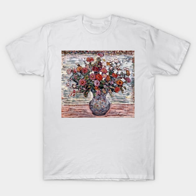 Maurice Brazil Prendergast Flowers in a Vase (Zinnias) T-Shirt by pdpress